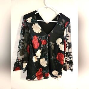 Black Floral Top